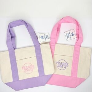 Trader Joe’s Limited Edition Pastel Canvas Tote - Pink & Lavender